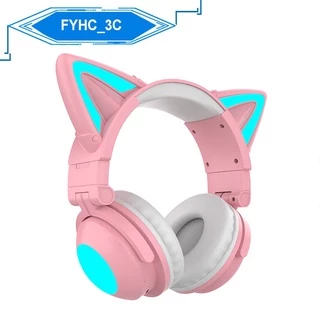 Wireless Bluetooth Headset Girls Gift Headphones with Micrphone Noise Canceling RGB Stereo Music Earphones