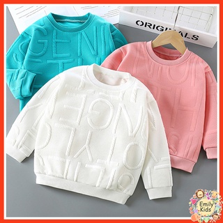 Estoque Pronto 1-9Y Kids Boys Sweatshirts Design Criativo Meninas De Manga Comprida Pullover Baby Hoodie Clothes