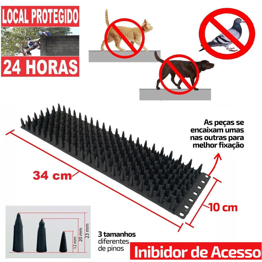 Espiculas Inibidora Antipombos Espanta Gatos Repelente 4 M