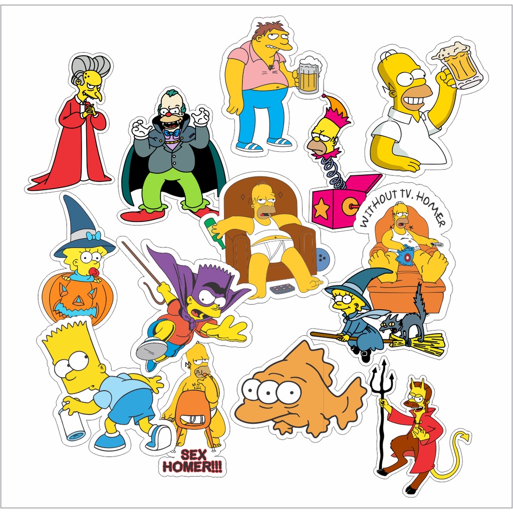 Adesivos Vinil da série Os Simpsons Sticker Kit/Pack | Shopee Brasil