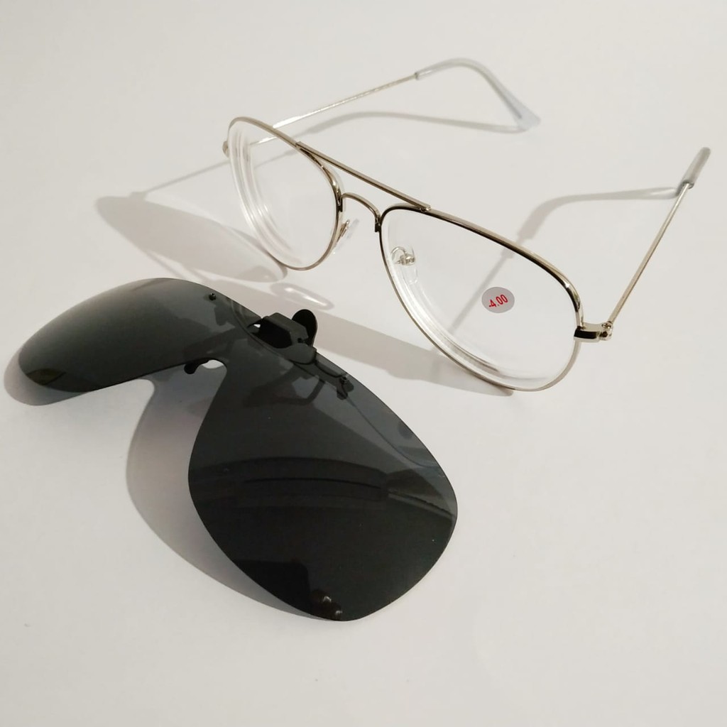 Lente Clip On Aviador Quadrado Máscara Polarizado - para sobrepor aos óculos  LAviFP137