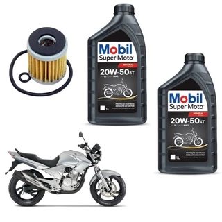 Kit Troca De Oleo Yamaha Ys Fazer 250 Mobil 20W 50 + Filtro