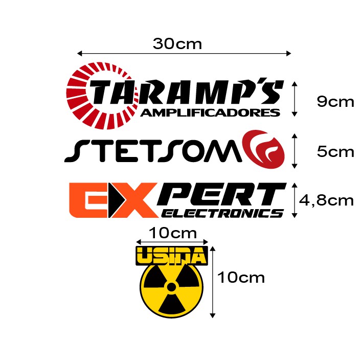 Adesivos Som Automotivo Taramps Stetsom Exper Electronics Usina 4 ...