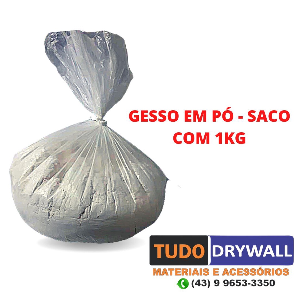 Saco de Gesso Lento America em pó de 1kg p/ revestimento | Shopee Brasil