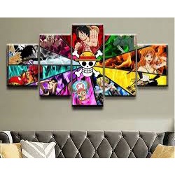 Quadro One Piece 5 Peças Mosaico Mdf