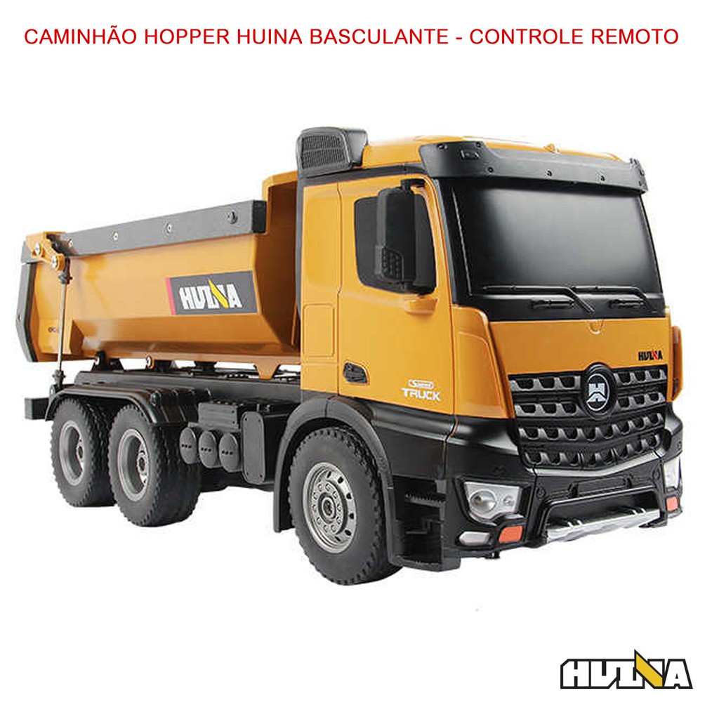Caminhão Huina 1575 De Controle Remoto Com Garra e Caçamba Móvel