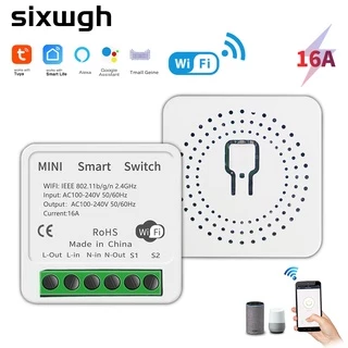 16A Tuya WiFi Smart Switch 2 Lives Control Mini Disjuntor Inteligente Trabalho Controle De Vida Com Alexa