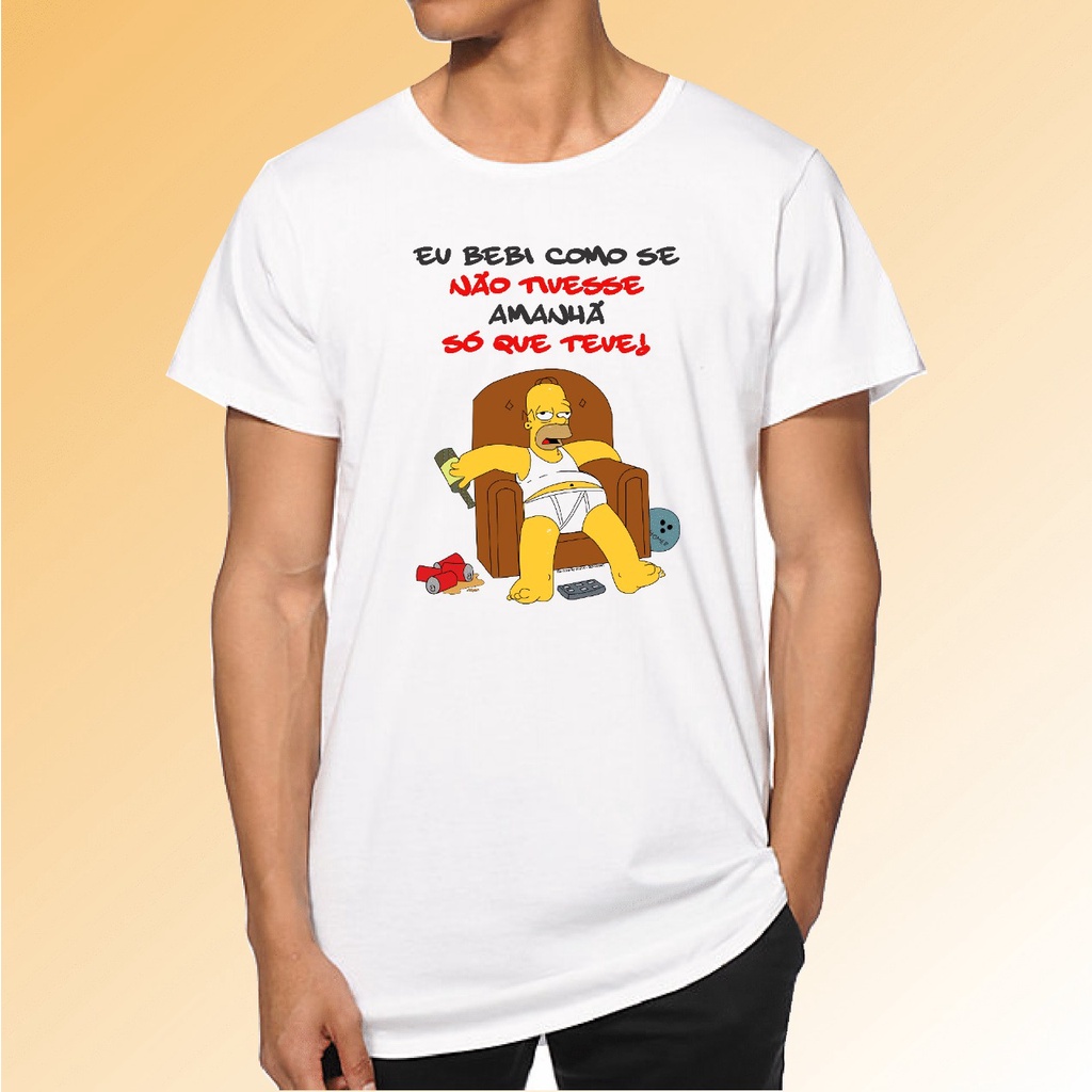 Camisa Camiseta Homer Simpsons Flamenguista Personalizada Estampa Total  SMP12