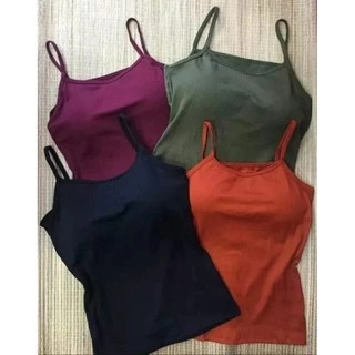 Kit 4 Blusa De Alcinha Canelada Com Bojo Moda Primavera/verão