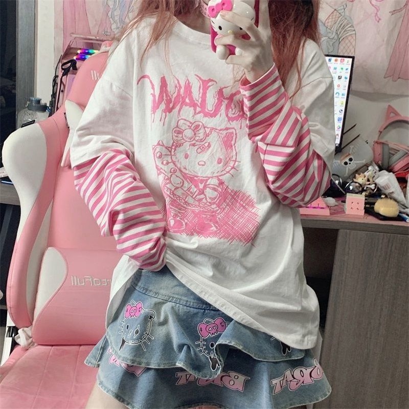 Kawaii Cartoon Bear Print Hoodie - Loja de Moda Kawaii  Lindas roupas  asiáticas japonesas Harajuku fofas da moda Kawaii