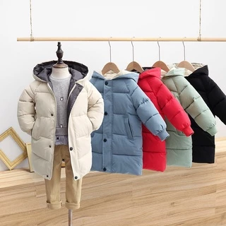 Inverno Longo Com Capuz Para Baixo Casaco Crianças Meninos Moda Zipper Patchwork Grosso Esporte Meninas Versão Coreana Roupas De Algodão