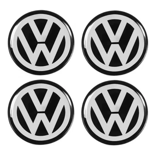 Kit Emblema Adesivo decorativo Para Calota ou Roda Resinado 4 peças Volkswagen 48mm