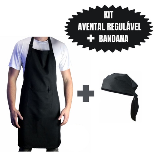 Kit Avental e Bandana de Cozinha. Chef Confeiteiro, Festa, B