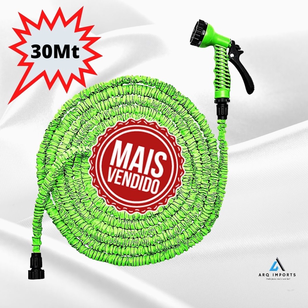 Mangueira Retrátil para Jardim Expansível 30MT com Engates Rápido e ...