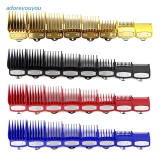 ADOR 8 Pcs Profissional Máquina Cortar Cabelo Pente Limite Guia Corte Pentes 1.5/3/4.5/6/10/13/19/25MM Conjunto Ferramentas Substituição