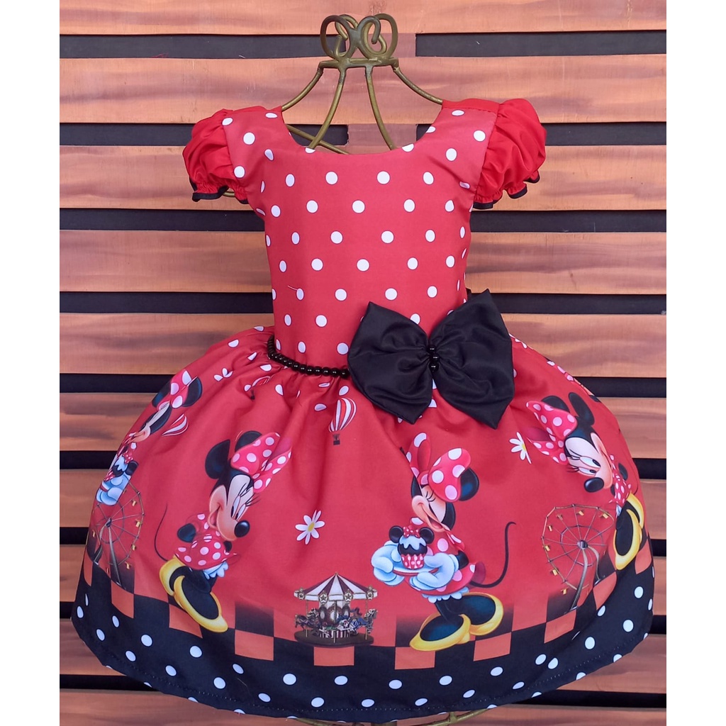 Vestido tematico store da minnie vermelha