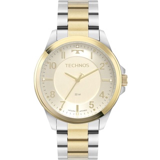 Relógio Technos Feminino Prata / Dourado Cristais 2035Msz/1X