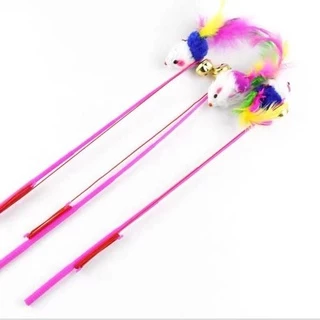 Vara Para Gato Com Rato Provocar Gato Vara de Pesca de brinquedo para Estímulo de Animais de Estimação-Cor Sortidas