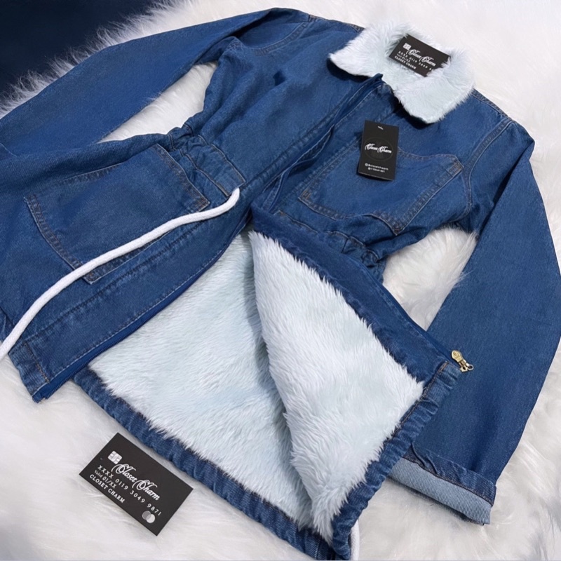 Jaqueta jeans feminina com pelo best sale por dentro