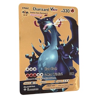 10000ps arceus vmax pokemon cartões de metal espanhol pikachu charizard  vstar dourado limitado crianças presente jogo coleção cartões