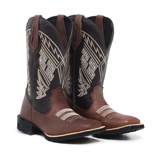Bota Texana Country Bico Quadrado Masculina Novo
