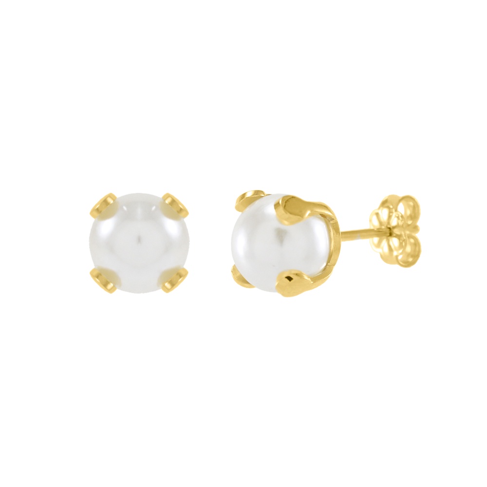 Brinco Pérola Detalhado Banhado a Ouro 18k