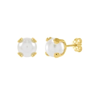 Brinco Pérola Detalhado Banhado a Ouro 18k