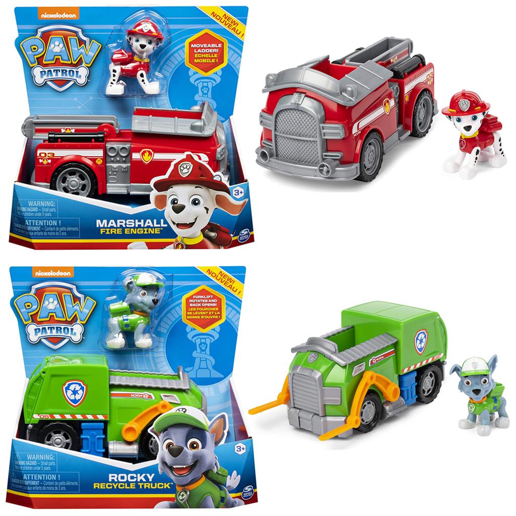 Kit Patrulha Canina Bonecos Marshall E Rocky Com Carrinhos Original ...