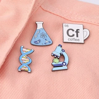 Ciência Química Esmalte Pin Farmacêutico Broches DNA Ferramenta Experimental Biológica Crachá Lapela Jóias Presente Para Amigos