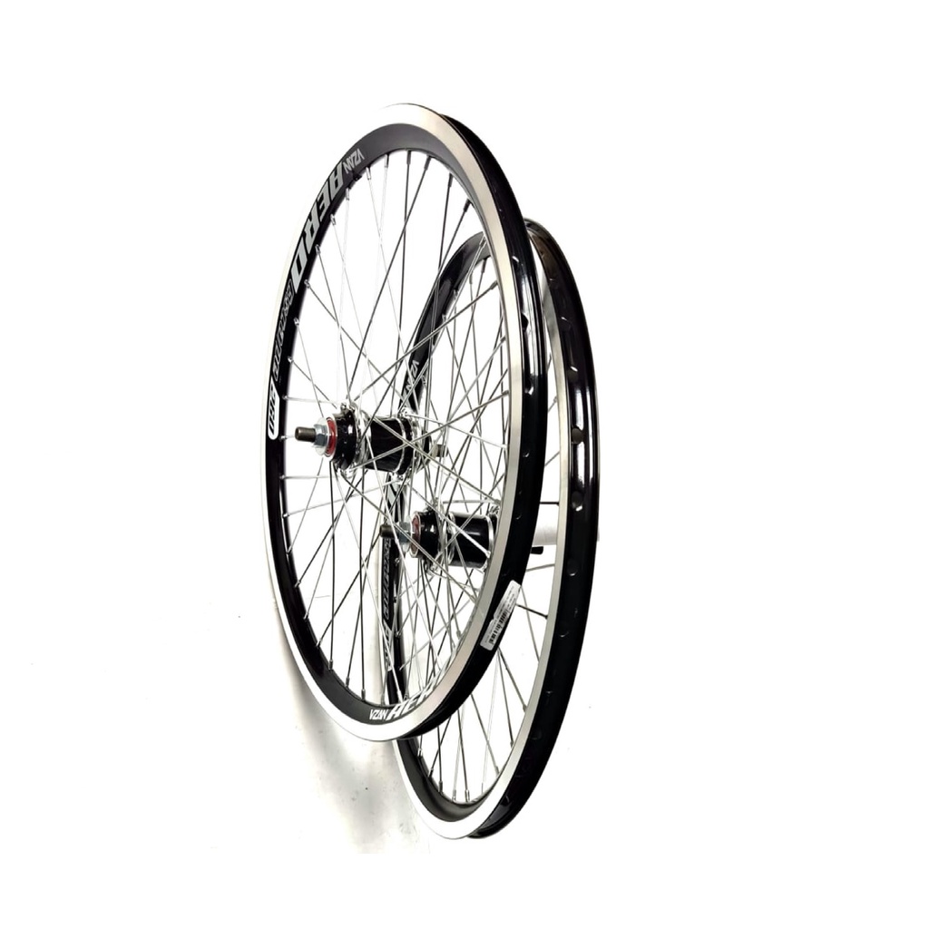 Par De Aro 20 Aero Bike Aro Duplo Cubo De Rolamento Montado Raio