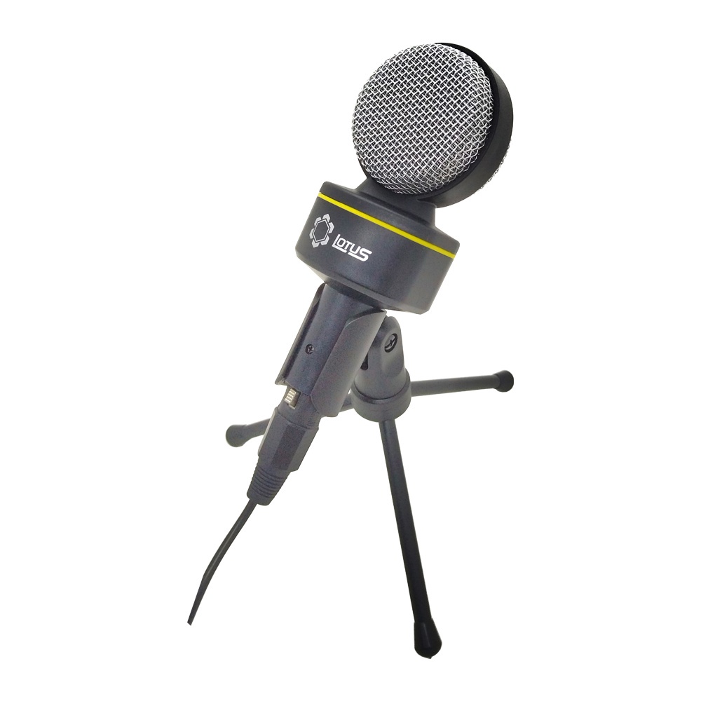 Microfone Condensador Omnidirecional Lotus Preto LT-MI007
