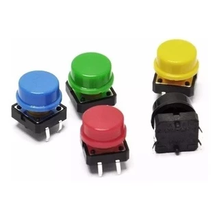 Kit 5 X Chave Táctil Push Button Botão 12x12x7.5 Mm