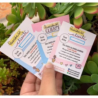 Cartão de Agradecimento ao Cliente Personalizado 6,5x8,5 cm