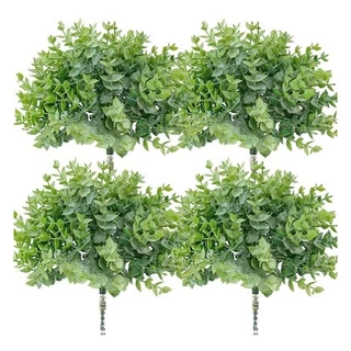 Kit Com 4 Pick De Eucalipto 6 Ramos Flores Artificiais Decoração Casa Festa Casamento Vaso Cachepot Muro Inglês Jardim Vertical Permanente