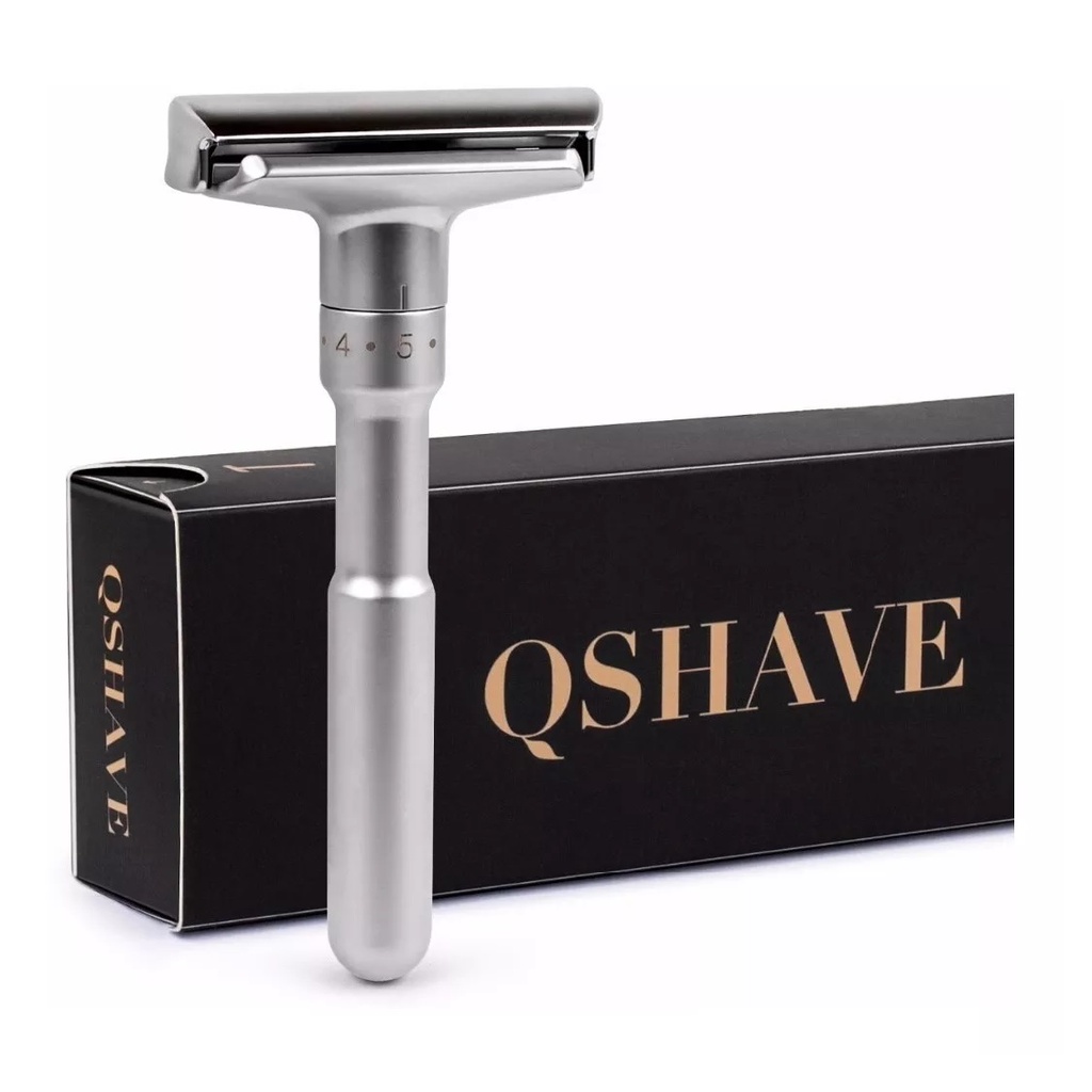 Barbeador Ajustável Safety Razor Qshave + 5 Lâminas Usa | Shopee