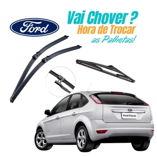 Kit 3 Palhetas Limpador de Parabrisa Dianteiro + traseiro Para Ford Focus 2008 2009 2010 2011 2012 2013 PROMOÇÃO SHOPEE
