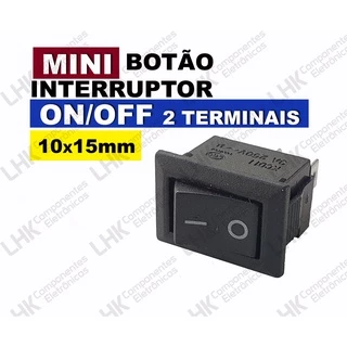 Botão Chave Gangorra Mini Interruptor Liga Desliga (On/Off) KCD11-101 10x15mm