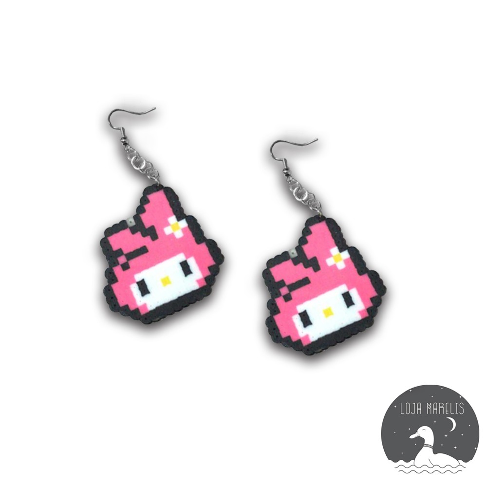 Brinco Sanrio My Melody Hama Beads Perler Pixel Art | Shopee Brasil