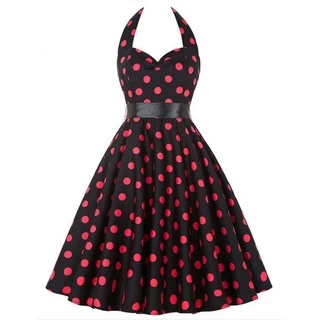 Vestido De Bolinha Anos 60 ou 70 Festa Retrô Vintage Traje Para Baile Fantasia Midi Bolas Poá Evangélico P55