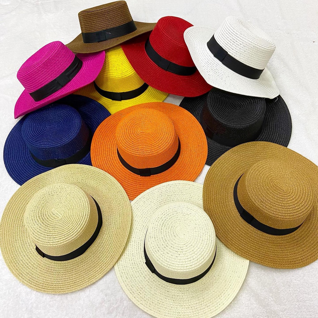 Chapéu Paris Feminino Colorido Palha Sintética Praia Verão Aba