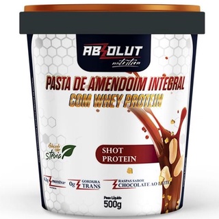 Pasta de Amendoim Integral Gourmet Com Whey Protein Absolut Nutrition  Adoçado com Stévia 500g