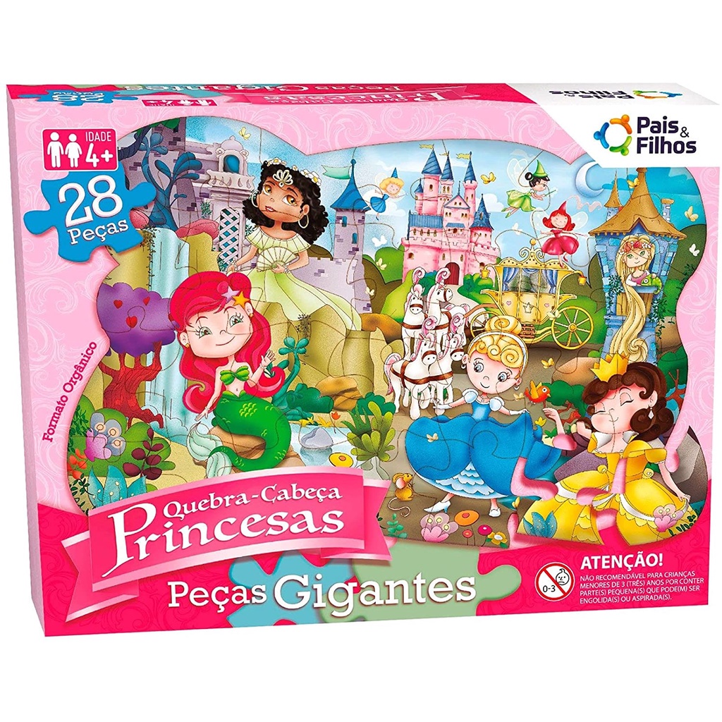 Jogo Quebra Cabeca Infantil Princesas - 28 Pecas Grandes