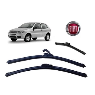 Kit 3 Palhetas Limpador De Parabrisa Dianteiro + traseiro Palio G3 ANO 2004 2005 2006 2007 2008 2009 2010 2011 2012 2013 2014 2015