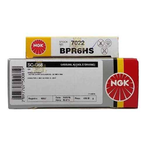 Kit Cabo E Jogo De Vela Omega Suprema 3.0 6cc Mpfi Gasolina