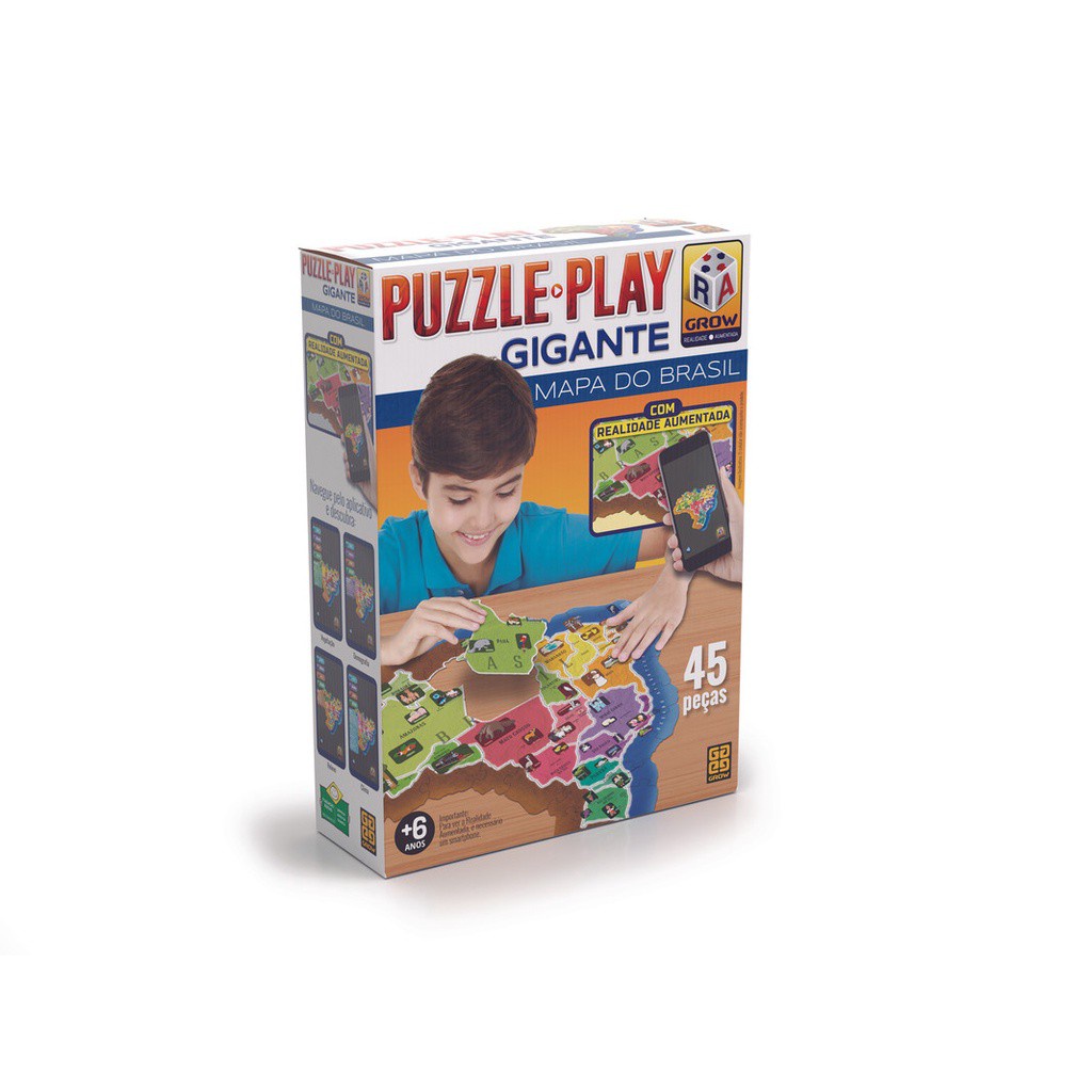 Quebra Cabeça Infantil Puzzle Formas Educativo Grow - Pirlimpimpim