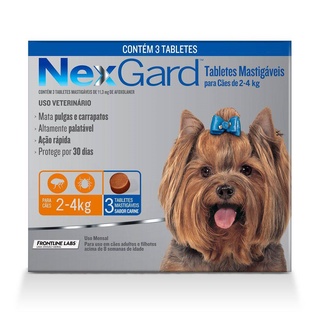 Nexgard Antipulgas Caes Ate 4kg Combo 3 Comprimidos