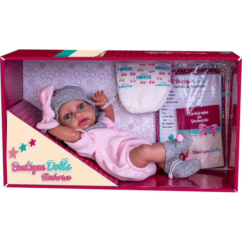 Boneca Bebê Reborn - Menina - Rosa - 39 cm - Brink Model -  superlegalbrinquedos