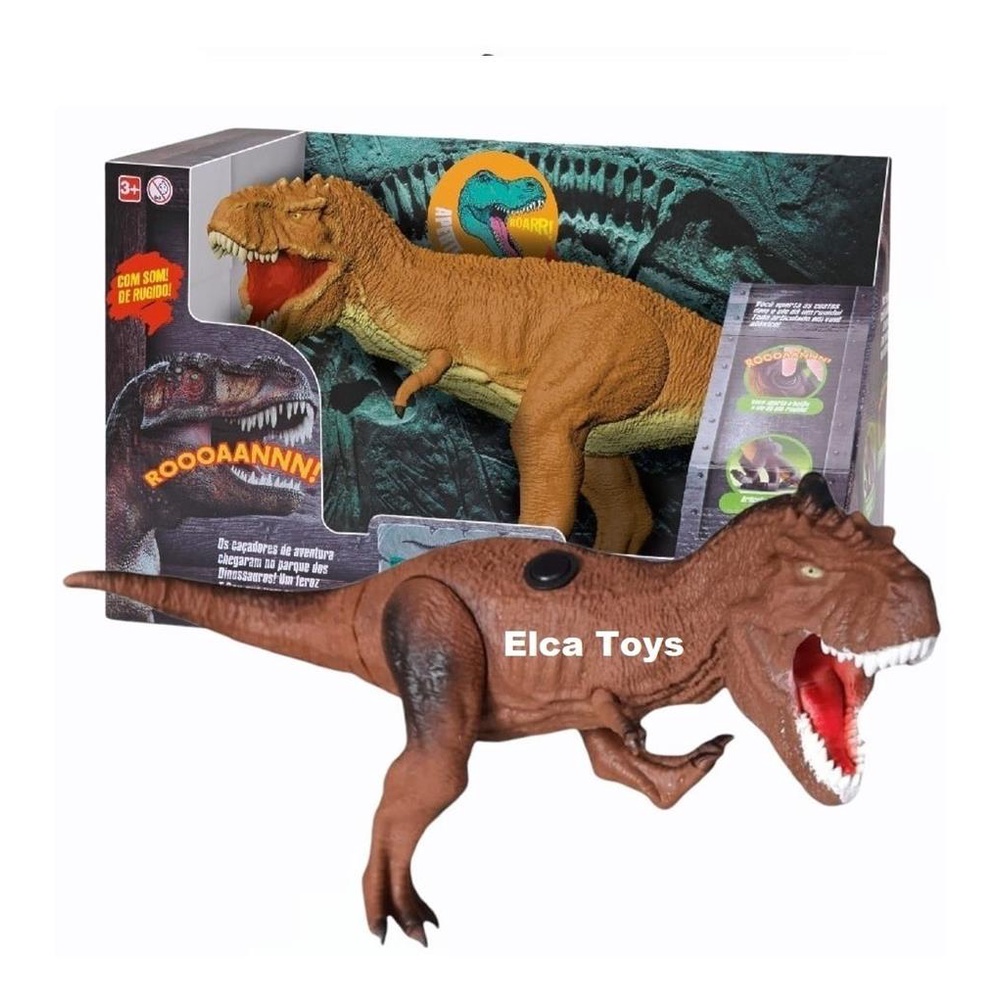 Dinossauro Tiranossauro Rex com Luz e Som Marrom Zoop Toys