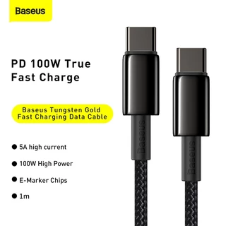 Cabo Baseus 100W USB C para Type C QC4.0 Carregador de Carregamento Rápido PD para iPhone 15 Xiaomi Macbook iPad
