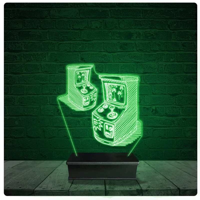 Luminária Abajur Acrílico Led - Flliperama Arcade Jogo